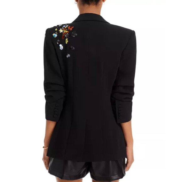 CINQ A SEPT Sequin Flower Scrunched Cheyenne Blazer Size S/M, 6 US - Picture 8 of 14